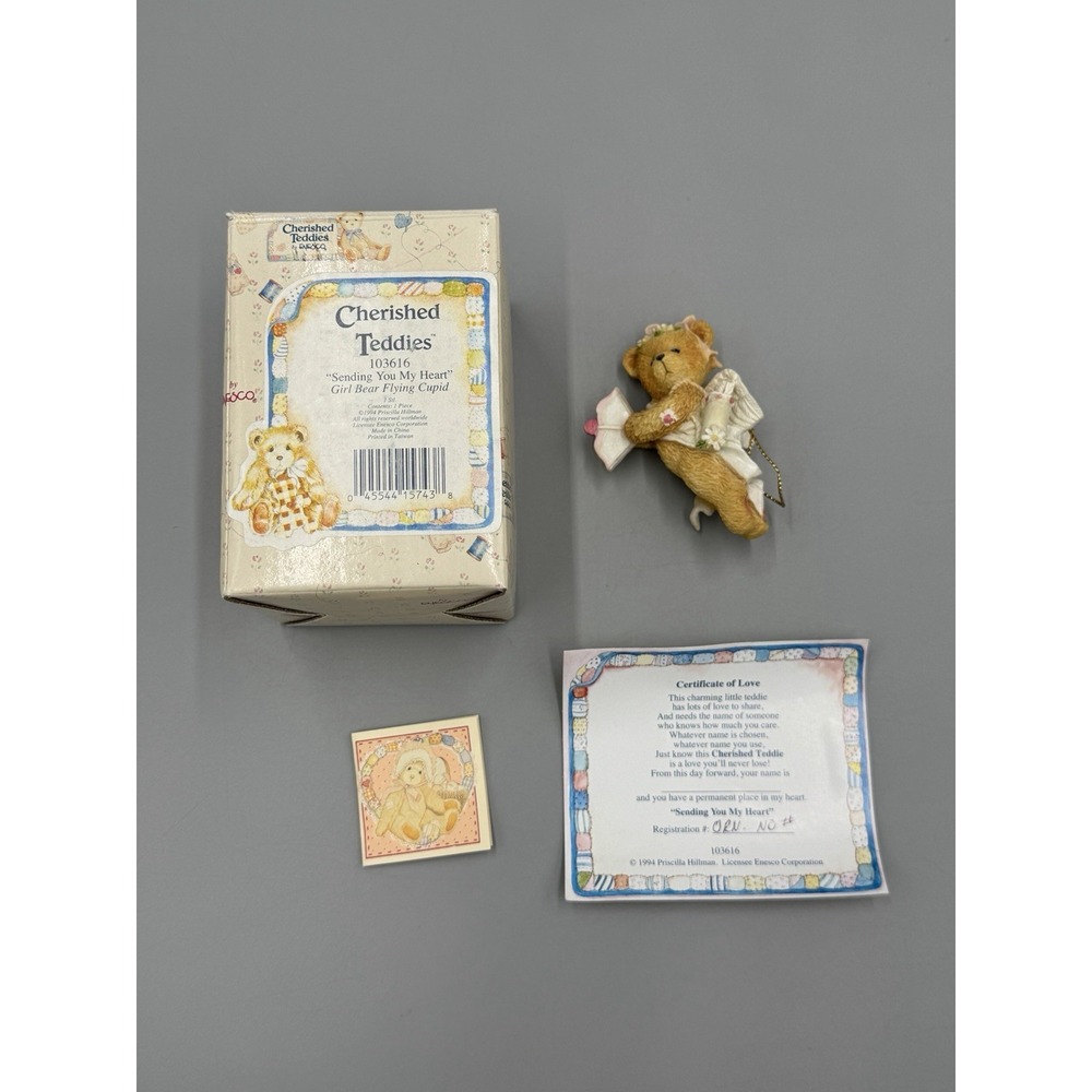 1994 Enesco Cherished Teddies Sending You My Heart Ornament  103616
